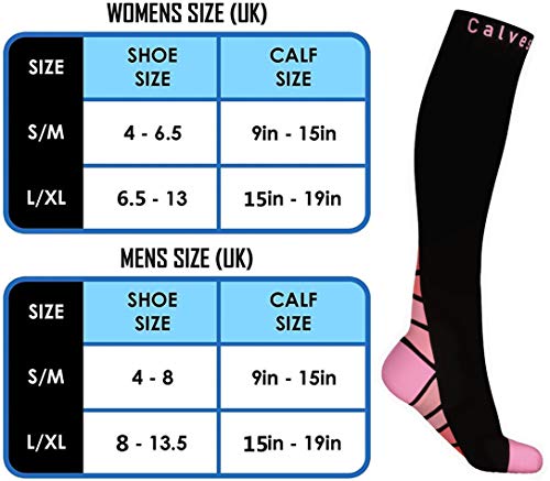 Calcetines/Medias de compresión para Hombres y Mujeres, (2 Pares) Mejor circulación sanguínea, prevenir los coágulos sanguíneos, acelerar la recuperación Best Graduated Athletic Fit para Correr