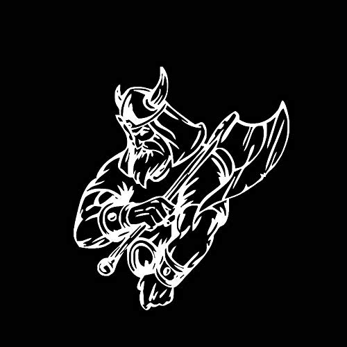 Calcomanías para Coche con Personalidad Warrior Bold Brave Cool Viking Soldier Calcomanía Blanca/Negra Que Cubre el Cuerpo Vinilo Adhesivo para Coche, 12 cm * 14 cm