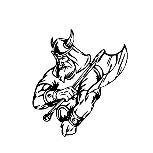 Calcomanías para Coche con Personalidad Warrior Bold Brave Cool Viking Soldier Calcomanía Blanca/Negra Que Cubre el Cuerpo Vinilo Adhesivo para Coche, 12 cm * 14 cm