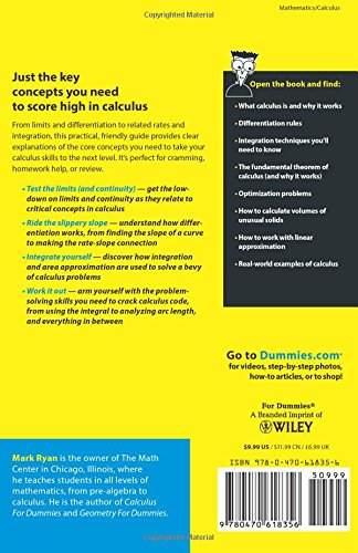 Calculus Essentials For Dummies (For Dummies Series)