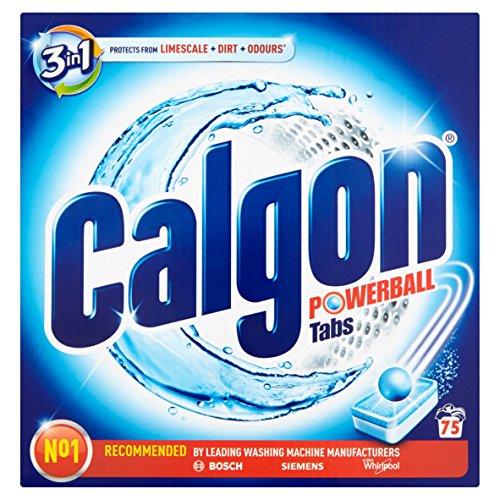 Calgon Powerball Pastillas - Antical para la Lavadora, Elimina Olores y Suciedad, en Formato Pastillas, 75 Unidades