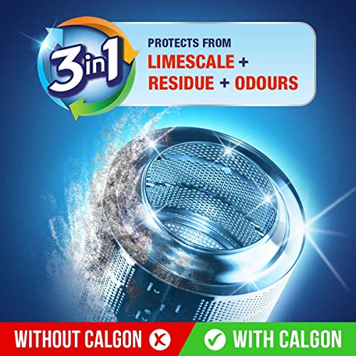 Calgon Powerball Pastillas - Antical para la Lavadora, Elimina Olores y Suciedad, en Formato Pastillas, 75 Unidades