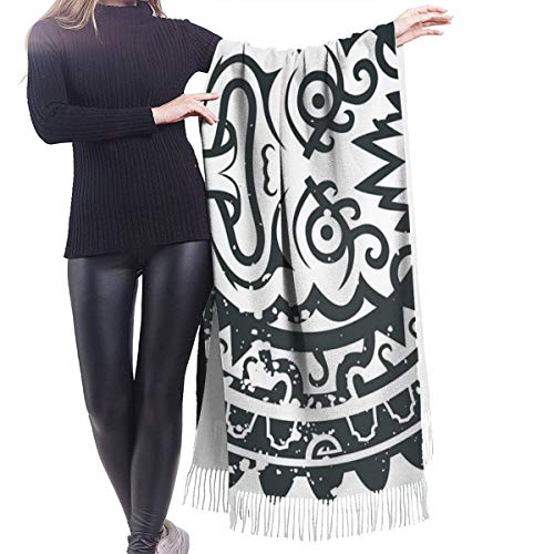 Cálido Bufandas de Invierno Máscara Inca Pashmina Chales mujer Bufandas