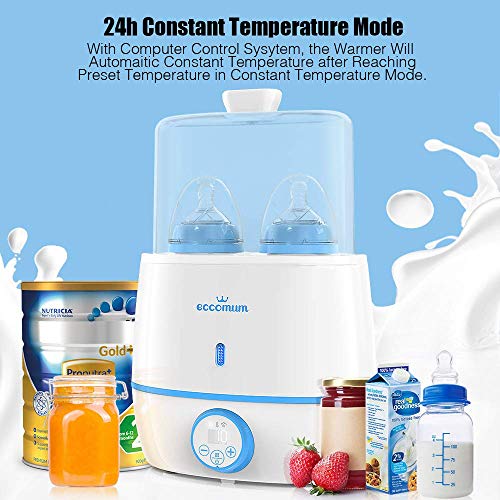 Calienta Biberones Eccomum 6 en 1 Esterilizador Biberones Calentador de Alimentos para bebés, con Pantalla LCD, Control Preciso de Temperatura, Modo Constante, Apto Todos Los Biberones
