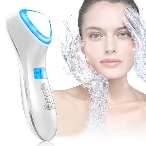 Caliente y Masajeador Facial Máquina Portátil de Belleza Eléctrica Recargable de Sonic Vibración Cuidado de la Piel Antiarrugas Antienvejecimiento Apretando los Poros de Retracción