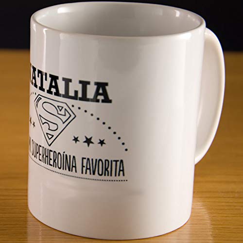 Calledelregalo Taza Personalizable para Mujeres: Taza 'Eres mi superheroína Favorita' Personalizada con su Nombre