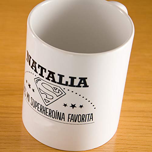 Calledelregalo Taza Personalizable para Mujeres: Taza 'Eres mi superheroína Favorita' Personalizada con su Nombre