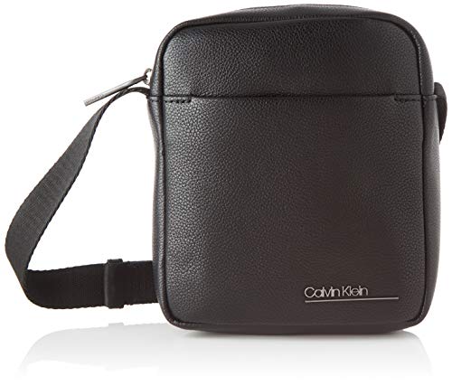 Calvin Klein - Ck Bombe' Mini Reporter, Shoppers y bolsos de hombro Hombre, Negro (Blackwhite Black), 1x1x1 cm (W x H L)