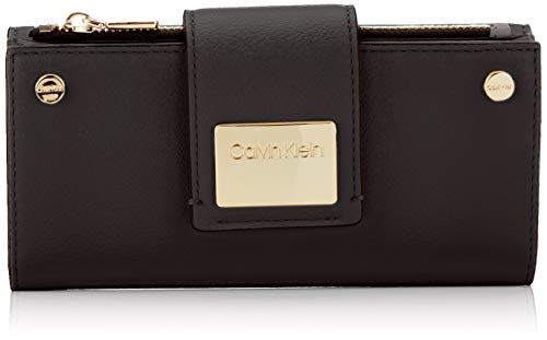Calvin Klein - Ck Lock Lrg Trifold, Carteras de mano Mujer, Negro (BLACK), 3.5x10x19 cm (B x H T)