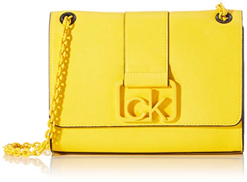 Calvin Klein - Ck Signature Conv Crossbody Md, Bolsos bandolera Mujer, Amarillo (Scuba Yellow), 1x1x1 cm (W x H L)