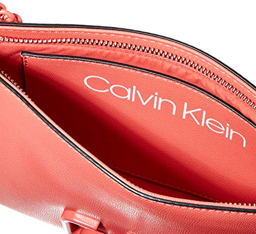Calvin Klein - Ck Signature Ew Crossbody, Bolsos bandolera Mujer, Rojo (Coral), 1x1x1 cm (W x H L)