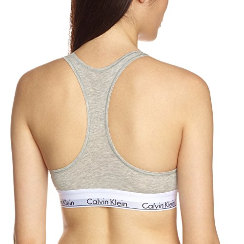 Calvin Klein Modern Cotton-Bralette Sudadera con Capucha y Cremallera, Gris (Grey Heather 020), Medium para Mujer