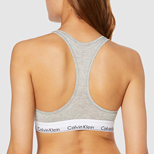 Calvin Klein Modern Cotton-Bralette Sudadera con Capucha y Cremallera, Gris (Grey Heather 020), Medium para Mujer