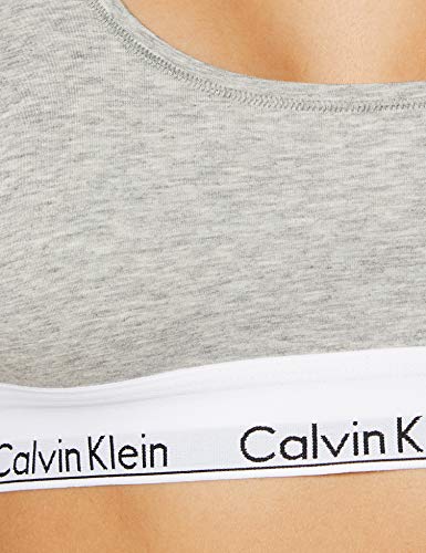 Calvin Klein Modern Cotton-Bralette Sudadera con Capucha y Cremallera, Gris (Grey Heather 020), Medium para Mujer