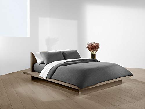 Calvin Klein S. King - Sábana Bajera Ajustable, Gris Oscuro, Matrimonio Grande