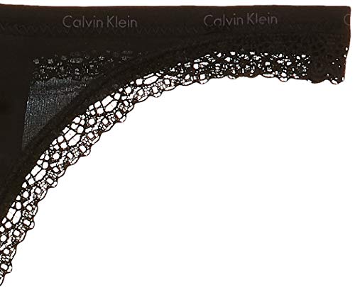 Calvin Klein Tanga, Negro (Black/Black), Medium para Mujer