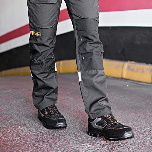 Calzado Deportivo Masculino de Seguridad con Puntera Ultraligera de Zapatos de Trabajo al Tobillo Kevlar S1P SRC 1997 Black Hammer Black Hammer (43 EU)