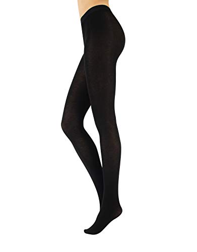 CALZITALY Leotardos De Lana Para Mujer | Medias De Cashmere | 150 Den | Negro, | S/M, L/Xl | Calcetería Italiana | (L, Negro)