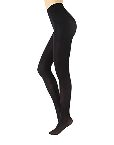 CALZITALY Leotardos Para Mujer | Medias De Algodón | 100 Den | Negro, | S, M, L, Xl | Calcetería Italiana | (S/M, Negro)