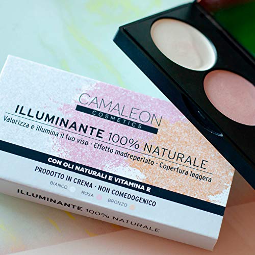Camaleon Cosmetics, Paleta Iluminadores 100% naturales, 1 unidad, 7.5g