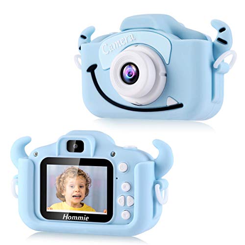 Cámara Digital para Niños, Hommie 2.0" HD Camara Fotos Niña de Doble Lente 8MP/1080p, Cámara Digitale Selfie para Niña de Tarjeta 32GB, Regalo Ideal para Niños de 3-12 Años,Cámara para Niña, Azul