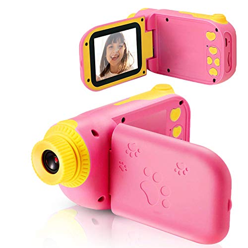 Cámara Digital para Niños Juguete para Niños Regalos Cámara De Vídeo A Prueba De Choques Pantalla HD de 2.4 Pulgadas 1080P Regalos Tarjeta TF de 32GB Regalos para Niños y Niñas de 3 a 12 Años. (Rosa)