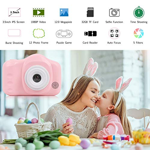 Cámara para Niños, Cámaras Digitales para Niños con Pantalla de 3.5 Pulgadas, Cámara HD de 8.0MP 1080P para Niños, Cámara de Juguete para Niños de 2 a 10 Años, Cumpleaños, Navidad, Regalo de Año Nuevo