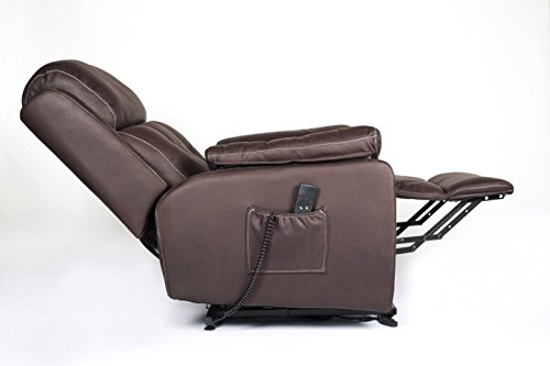 CAMBIA TUS MUEBLES - Sillón Relax Damen, butaca reclinable motorizada Color Chocolate Sistema levantapersonas con Mando