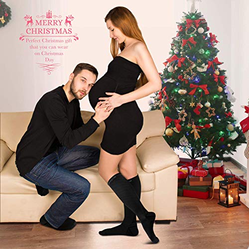 CAMBIVO 2 Pares Medias de Compresion Mujer y Hombre, Calcetines de Compresion para Running, Tendinitis, Fascitis, Deporte, Crossfit, Ciclismo, Futbol, Artritis, Volar, Viajar