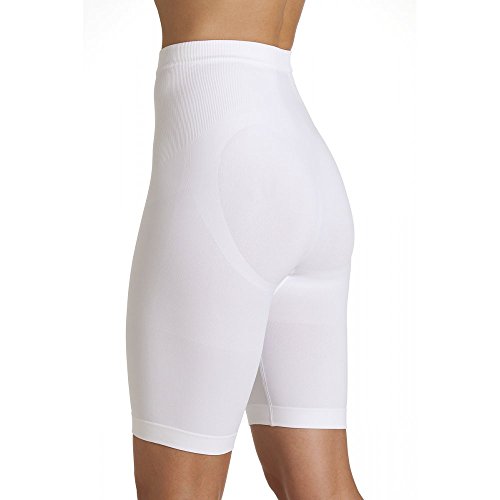 Camille Braga pantalón Larga Moldeadora - Reductor de los Muslos - Sin Costuras - Blanco X-Large