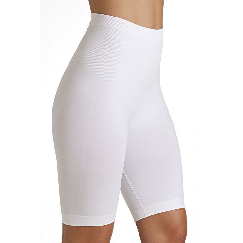 Camille Braga pantalón Larga Moldeadora - Reductor de los Muslos - Sin Costuras - Blanco X-Large
