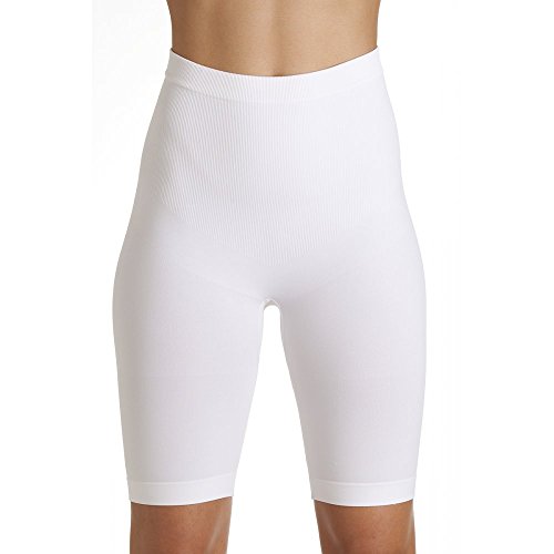 Camille Braga pantalón Larga Moldeadora - Reductor de los Muslos - Sin Costuras - Blanco X-Large