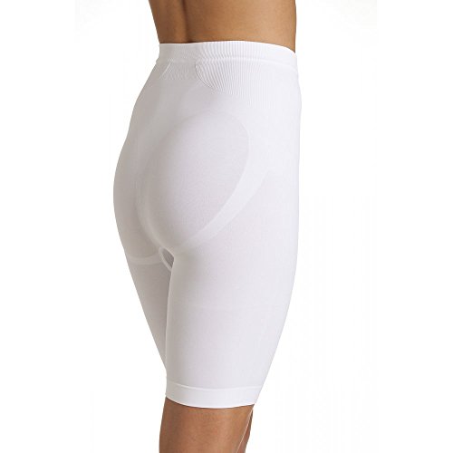 Camille Braga pantalón Larga Moldeadora - Reductor de los Muslos - Sin Costuras - Blanco X-Large