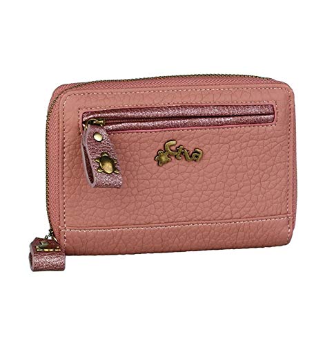 CAMINATTA Cartera Billetero De Mujer Monedero Exterior e Interior con Cremallera Tarjetero Cierre de Cremallera Sintético 11X15X2 (Taupe)