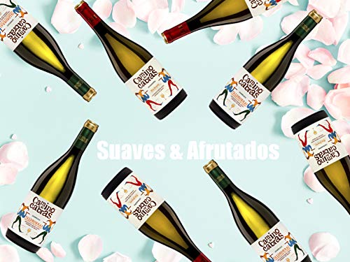 CAMINO DE CABRAS Estuche regalo – Producto Gourmet – Vino blanco - Godello Valdeorras + Albariño Rias Baixas - Vino bueno para regalo - 2 botellas x 75cl