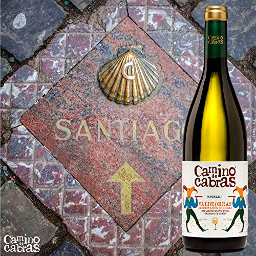 CAMINO DE CABRAS Estuche regalo - vino blanco - Godello D.O. Valdeorras - 1 botella x 75cl - Producto Gourmet - Vino bueno para regalo - Vino Premium - Alcohol 13% vol
