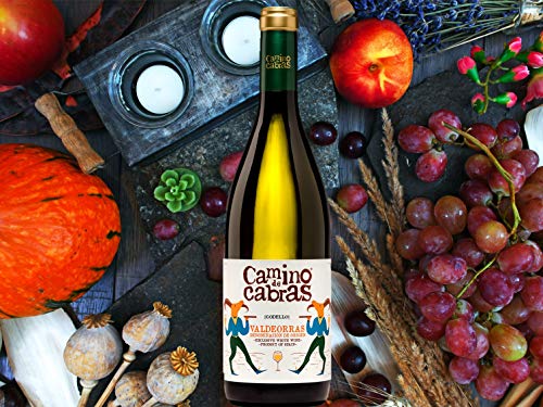 CAMINO DE CABRAS Estuche regalo - vino blanco - Godello D.O. Valdeorras - 1 botella x 75cl - Producto Gourmet - Vino bueno para regalo - Vino Premium - Alcohol 13% vol
