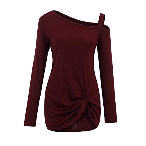 Camiseta Blusa de Manga Larga con Cuello Redondo para Mujer Blusas de Fiesta Camisetas Mujer Originales Jerseys Suéter Otoño Invierno