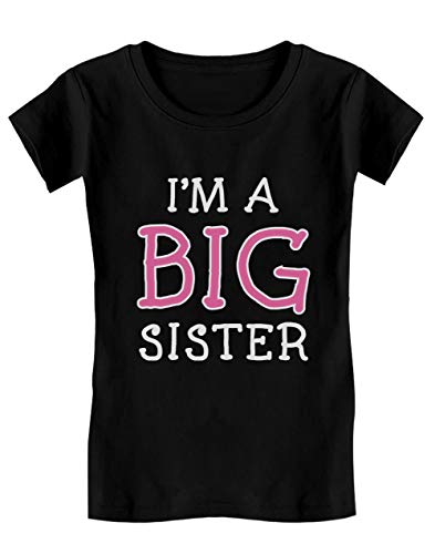 Camiseta de Manga Corta para niñas - - I'm A Big Sister- Regalo Original para Hermanas Mayores 12/13 Años 152cm Negro