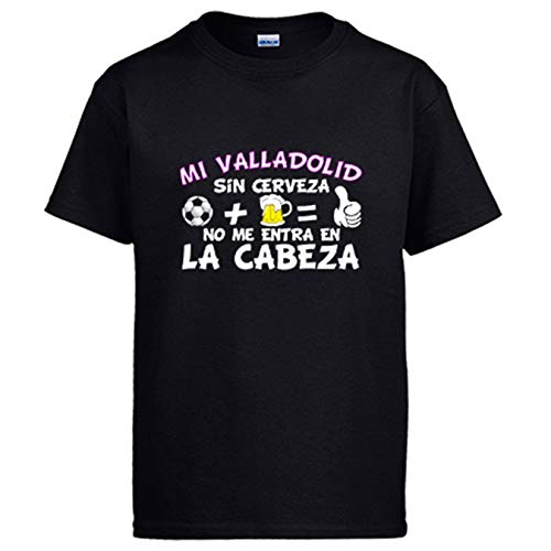 Camiseta Mi Valladolid sin Cerveza no me entra en la Cabeza - Negro, XL