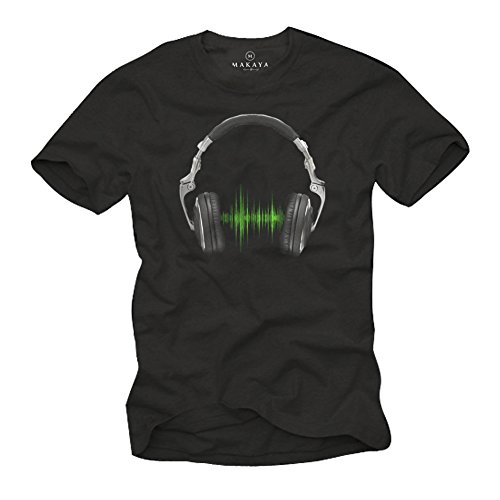 Camiseta Musica Hip Hop - Auriculares Hombre Negra M
