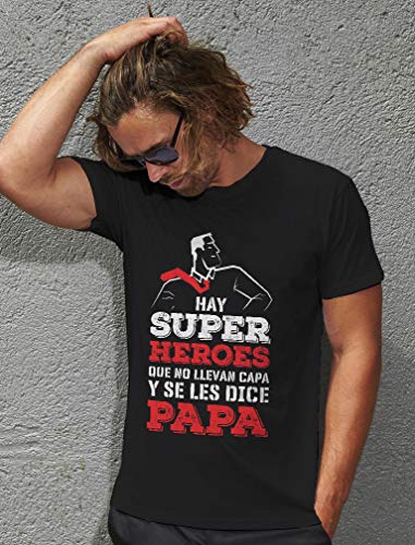 Camiseta para Hombre - Regalos para Hombre, Regalos para Padres Originales, Regalo Padre Divertido - Mi Papá es mi Súper Héroe - X-Large Gris Antracita