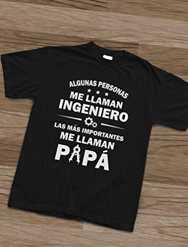 Camiseta para Hombre - Regalos para Ingenieros, Regalos para Hombre, Regalos para Padres. Camisetas Hombre Originales Divertidas - Algunos me Llaman Ingeniero los Más Importantes Papá - Large Negro
