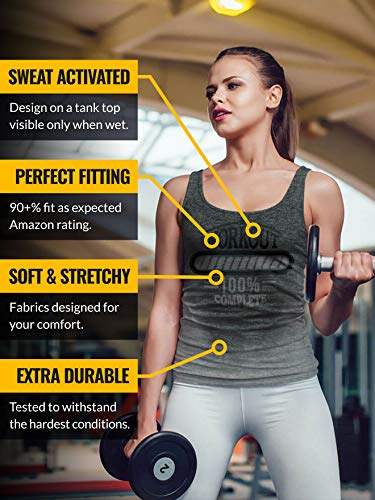Camiseta sin mangas Actizio para mujer activada por el sudor, elegante y motivadora para entrenamiento completo Gris gris S