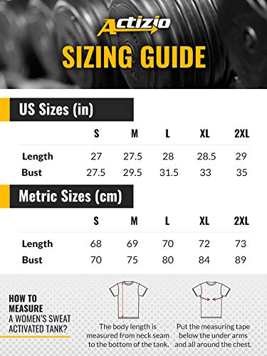 Camiseta sin mangas Actizio para mujer activada por el sudor, elegante y motivadora para entrenamiento completo Gris gris S