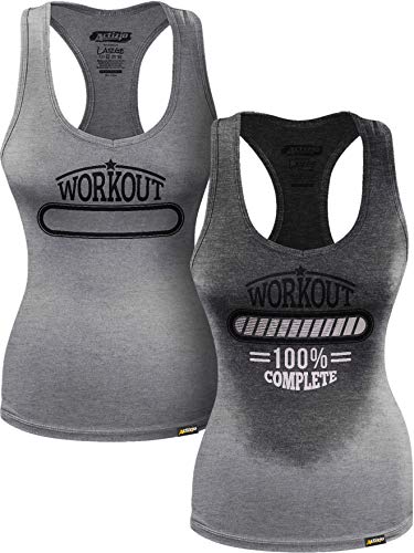 Camiseta sin mangas Actizio para mujer activada por el sudor, elegante y motivadora para entrenamiento completo Gris gris S