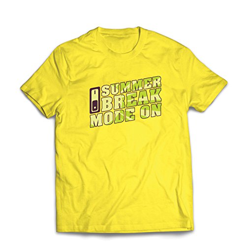 Camisetas Hombre Vacaciones de Verano - Modo Encendido, Trajes Vacaciones de Vacaciones, Citas de Viajes (X-Large Amarillo Multicolor)
