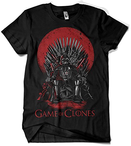 Camisetas La Colmena, 035 - Game of Thrones - Game of Clones (Negro XL)