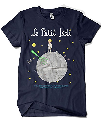 Camisetas La Colmena Le Petit Jedi (Saqman) Camiseta, Azul Marino, XL