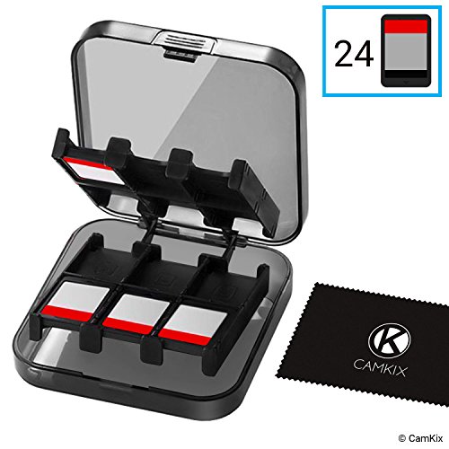 CamKix Funda de juego, compatible con Nintendo Switch - Compatible con hasta 24 juegos de Nintendo Switch - Organizador de tarjeta de juego - Contenedor de viaje - Funda dura con 24 ranuras / insertos